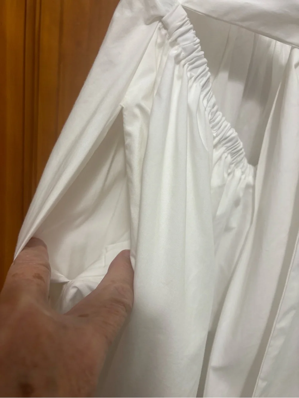 J. Crew White Puff-Sleeve Tie-Back Open Back 100% Cotton Dress Size 6 NWT